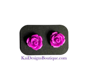 Emily Flower Power Earrings - purple
