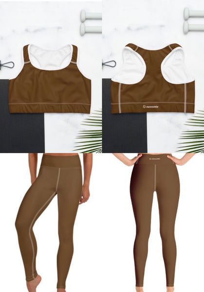 swoochie®️2-pc set (FULL LENGTH leggings & sports bra) solid colors