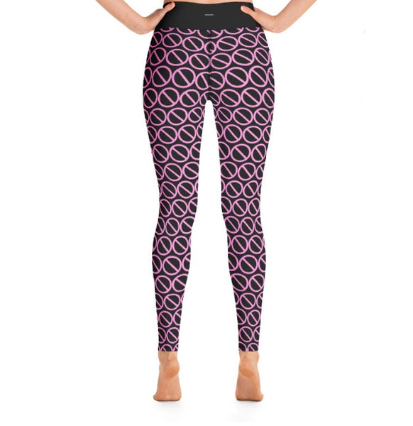 swoochie®️Yoga 2-piece set (sports bra and FULL LENGTH leggings) black/pink