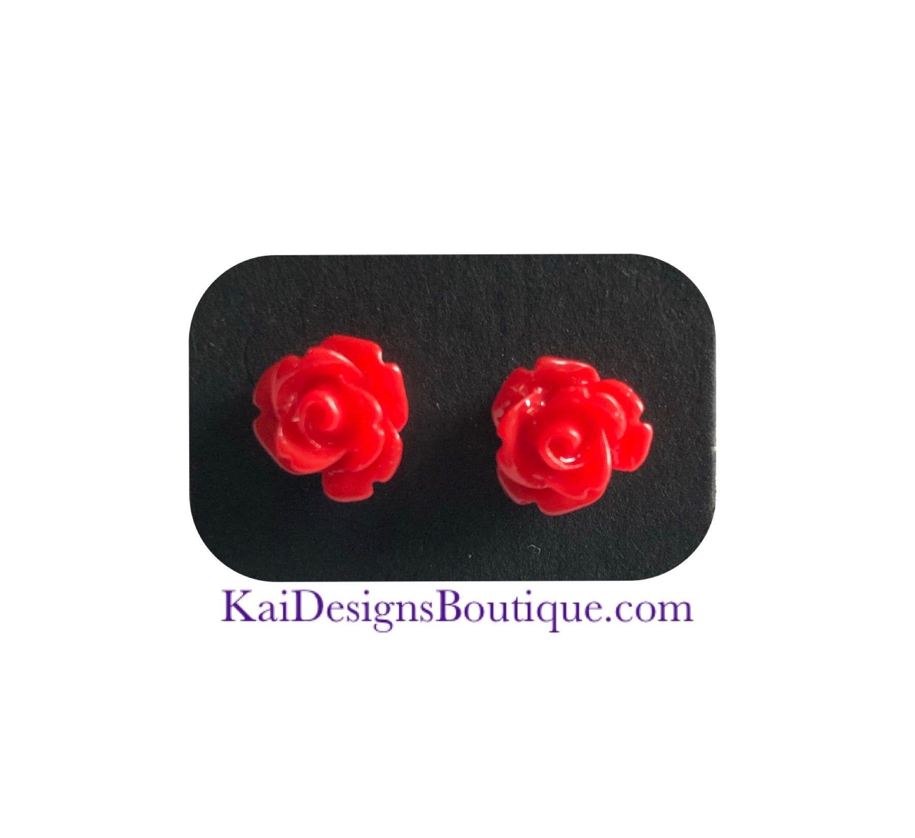 Emily Flower Power Earrings - red