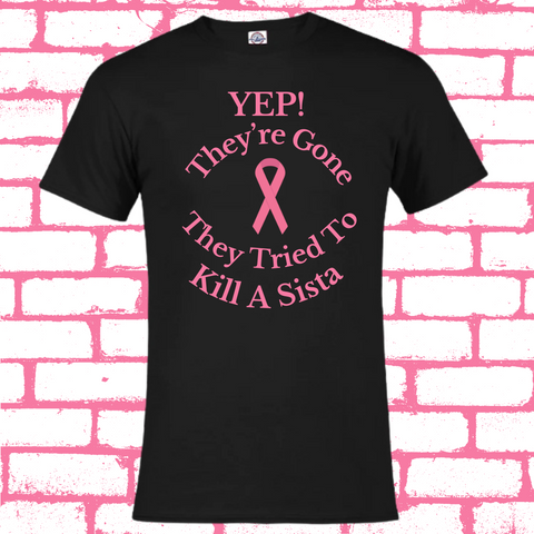 Breast Cancer T-shirt (Black with Pink)