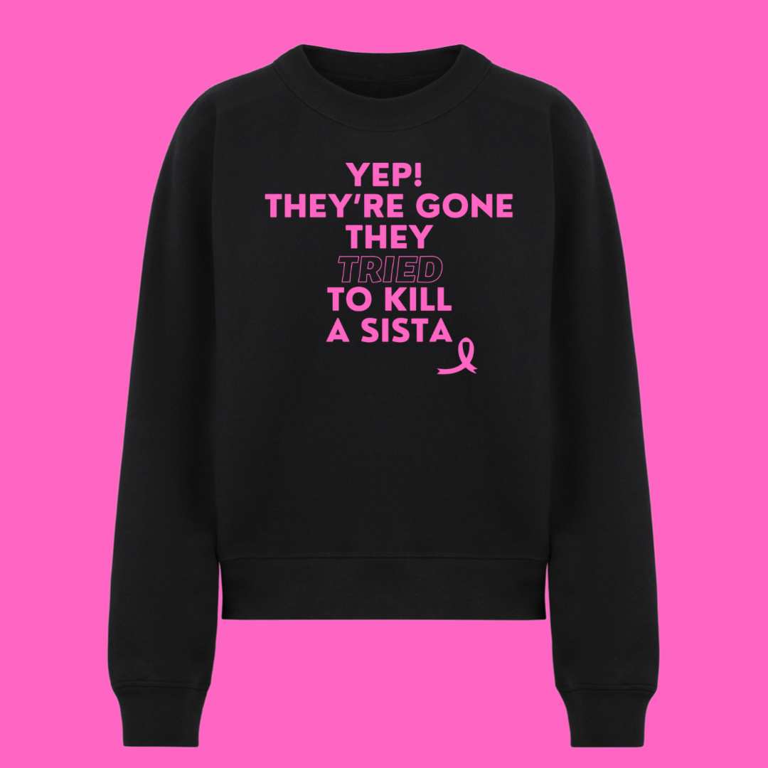 Breast Cancer Sweatshirt (Black with Pink)