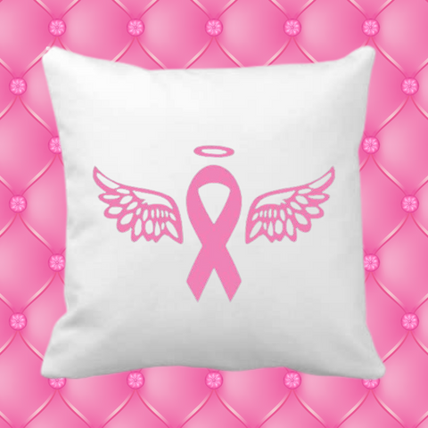 Breast Cancer Angel Wings Pillow